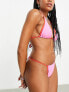 Фото #4 товара COLLUSION contrast bind bikini bottom in pink