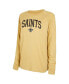 ფოტო #3 პროდუქტის Women's Black, Gold New Orleans Saints Raglan Long Sleeve T-shirt and Shorts Lounge Set