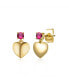 ფოტო #1 პროდუქტის 14k Yellow Gold Plated Cubic Zirconia Heart Dangle Earrings