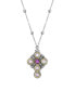 ფოტო #1 პროდუქტის Pewter Cross Round Crystals Necklace