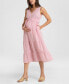 ფოტო #1 პროდუქტის Women's Maternity Cotton Button-Down Sleeveless Midi Dress
