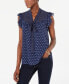 Michael Kors 295615 Mod Dot Mix Bib Top (True Navy/Dark Chambray), XS