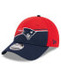 Men's Red, Navy New England Patriots 2023 Sideline 9FORTY Adjustable Hat - фото #4