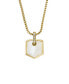 ფოტო #2 პროდუქტის Heritage Crest Mother of Pearl Gold-Tone Stainless Steel Chain Necklace
