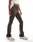 Фото #3 товара Cotton On bella fold over flare trousers in brown