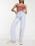 Bershka straight leg jean in bleach blue