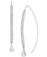 ფოტო #1 პროდუქტის Lab Grown Diamond Pear & Round Threader Earrings (1-1/4 ct. t.w.) in 14k White Gold