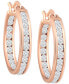 ფოტო #7 პროდუქტის Small Cubic Zirconia Inside Out Hoop Earrings in Sterling Silver, 0.75", Created for Macy's