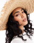 Фото #2 товара Accessorize wide brim straw hat with bow detail in natural