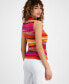 Фото #2 товара Women's Sunset-Striped Sleeveless High-Neck Top, Created for Macy's