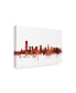 Фото #2 товара Michael Tompsett Jersey City New Jersey Skyline Red Canvas Art - 20" x 25"