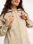 Фото #5 товара ASOS DESIGN Petite oversized zip through hoodie in taupe