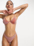 Фото #7 товара South Beach mix & match underwire bikini top in rust metallic