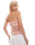 Фото #4 товара Labelrail x Olivia Grace Herring sequin mesh halter top in peachy pink