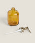 Mustard yellow glass bathroom soap dispenser