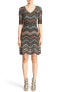 Фото #2 товара M Missoni 166469 Womens Lurex Ripple V-Neck Short Sleeve Dress Size 42/ 6 US