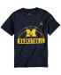 ფოტო #1 პროდუქტის Big Boys Navy Michigan Wolverines Basketball and Logo Performance T-shirt
