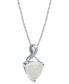 ფოტო #2 პროდუქტის Opal (1-3/4 ct. t.w.) & Diamond (1/20 ct. t.w.) 18" Pendant Necklace in 14k White Gold