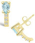 ფოტო #1 პროდუქტის Aquamarine (3/4 ct. t.w.) and Diamond (1/8 ct. t.w.) Stud Earrings in 14K Yellow Gold