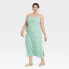 Фото #2 товара Women's Jacquard Maxi Slip Dress - A New Day Green 4X