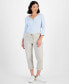 Фото #1 товара Petite Pull-On Cuffed Twill Ankle Pants, Created for Macy's