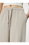 Фото #5 товара Culotte Pantolon Beli Bağcıklı Crop Bol Paça Cepli Modal Karışımlı