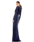 ფოტო #9 პროდუქტის Women's Ieena Sequined Long Sleeve Gown