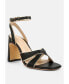 Фото #1 товара heeri Womens metallic lined slim block heel sandals