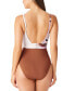 Sanctuary 300249 Women's Nuveau Tie-Front Plunge One Piece Swimsuit sz M