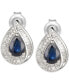 ფოტო #3 პროდუქტის Sapphire (9/10 ct. t.w.) & Diamond (1/3 ct. t.w.) Stud Earrings in 14k White Gold (Also available in Emerald)
