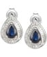 ფოტო #3 პროდუქტის Sapphire (9/10 ct. t.w.) & Diamond (1/3 ct. t.w.) Stud Earrings in 14k White Gold (Also available in Emerald)