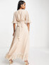 Фото #4 товара Hope & Ivy embroidered wrap maxi dress in peach floral