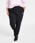 ფოტო #1 პროდუქტის Plus Size Essentials 3-Stripe Fleece Joggers