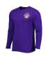 Фото #3 товара Men's Heathered Purple Los Angeles Lakers Left Chest Henley Raglan Long Sleeve T-shirt