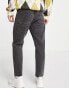 Only & Sons tapered fit cropped jeans in vintage black wash