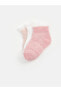 LCW baby Kendinden Desenli Kız Bebek Patik Çorap 3'lü