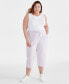 ფოტო #1 პროდუქტის Plus Size Knit Pull-On Capri Pants, Created for Macy's