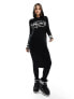 Threadbare Ski hooded jumper dress in monochrome