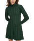 ფოტო #4 პროდუქტის Petite Mock Neck Cable-Knit Sweater Dress