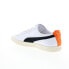 Фото #6 товара Puma Clyde Base L 39941301 Mens White Leather Lifestyle Sneakers Shoes