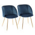 Фото #1 товара Fran Chair in Gold Metal and Velvet Set of 2