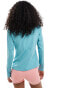 Adidas Performance Hyperglam Training Quarter-Zip track top in turquoise Mint Ton / Weiß, XS - фото #4