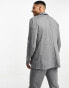 Jack & Jones Premium slim fit jersey suit jacket with slim trouser in dark grey melange Grau Meliert, S - Chest 96cm - фото #3