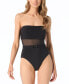 Фото #1 товара MICHAEL Women's Bandeau Belted One-Piece Swimsuit