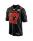 Men's Travis Kelce Black Kansas City Chiefs Super Bowl LVIII Carbon Fashion Game Player Jersey