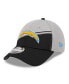 ფოტო #3 პროდუქტის Men's Gray, Black Los Angeles Chargers 2023 Sideline 9FORTY Adjustable Hat