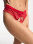 Фото #1 товара Tutti Rouge Carina sheer mesh high waist brazilian brief with ruched back detail in red