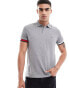 Фото #1 товара Tommy Hilfiger logo cuff slim fit polo in grey heather