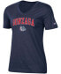 ფოტო #3 პროდუქტის Women's Navy Gonzaga Bulldogs University Arch Logo V-Neck T-shirt