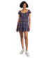 ფოტო #1 პროდუქტის Juniors' Textured Smocked-Back Empire-Waist Dress